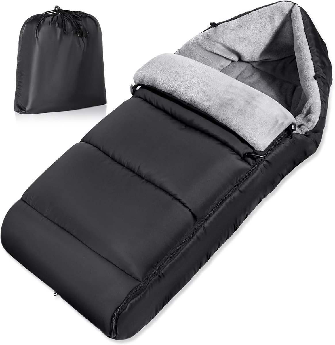 Thijox - Universele Voetenzak voor Kinderwagen, Waterdichte Winter Voetenzak, Aanpasbare Rits, Warm Kationisch Weefsel, Elegant Nero, Ideaal voor Bugg
