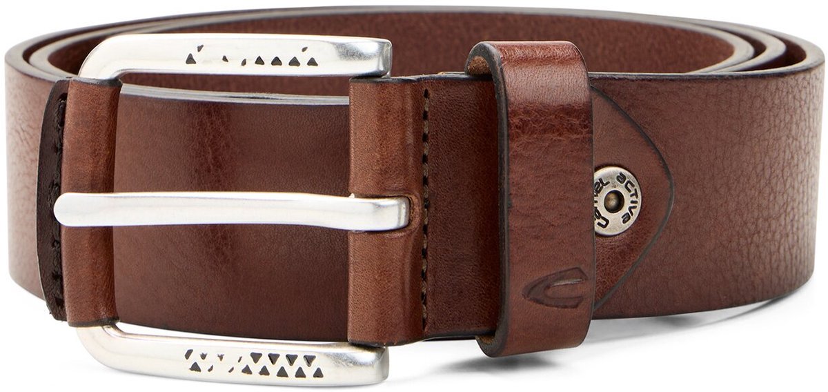 camel active Leren riem met verstelbare details - Maat menswear-L - Donkerbruin