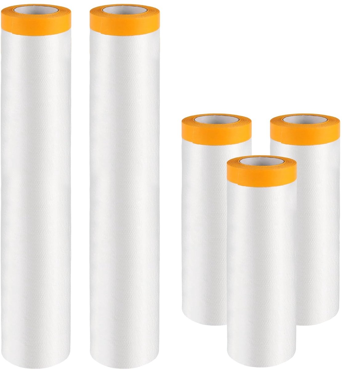 Afdekfolie met plakband 500 cm x 20 m en 150 cm x 20 m - zelfklevend - sterke hechting - ideaal voor schilderwerk - ShopVlot