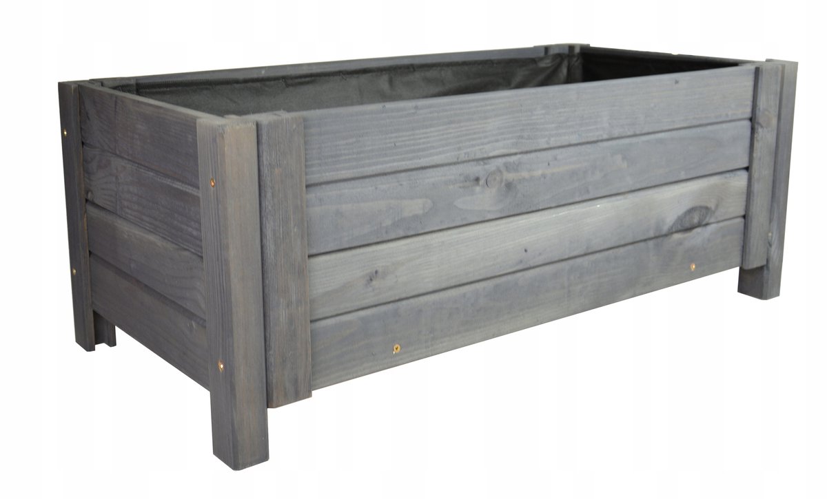 Houten bloembak 80 cm antraciet - stevig en weerbestendig