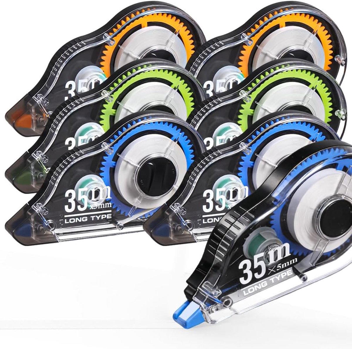 Correctie tape set 210 m - 6 rollen x 35 m - scheurbestendig TPE - ideaal voor school en kantoor - ShopVlot