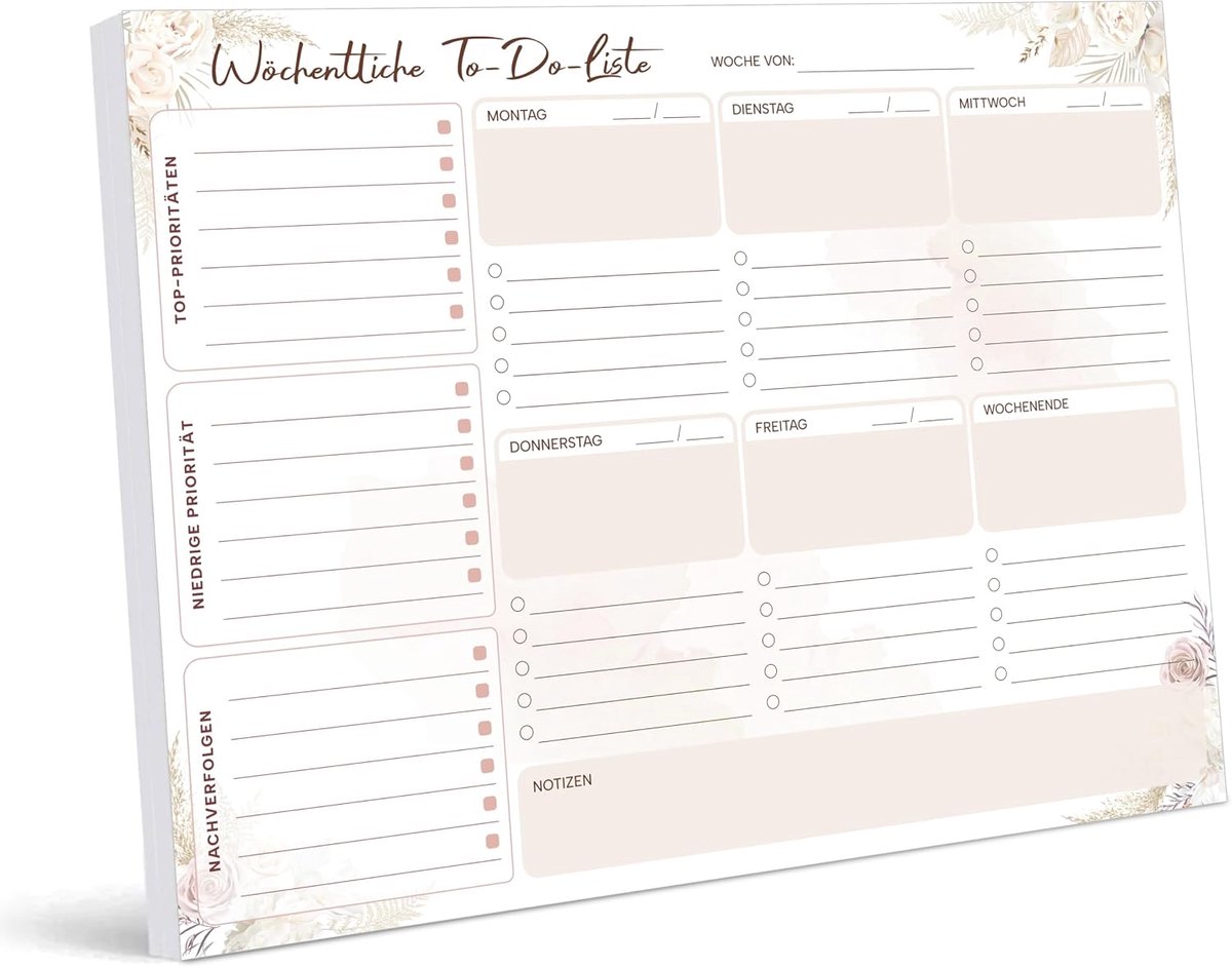 weekplanner roze - A5 formaat - handig ontwerp - blijf georganiseerd - ShopVlot