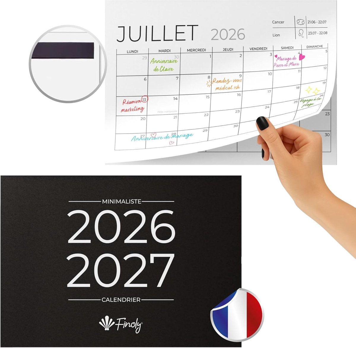 Magnetische koelkastkalender 2026 - 18 maanden - sterke hechting - altijd in het zicht - ShopVlot