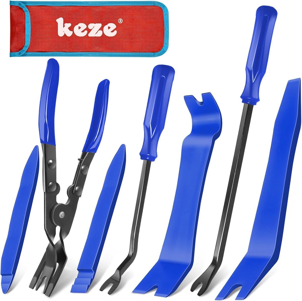 Auto trim verwijdertool set 7-delig - kunststof - voor het verwijderen van interieur en panelen - ShopVlot
