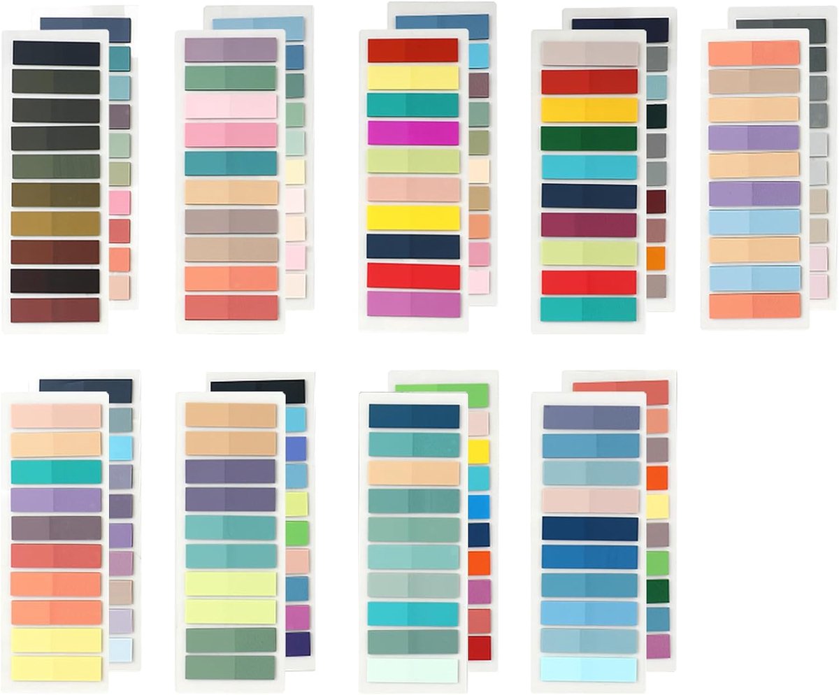 Heftige kleefnotities 3600 stuks - 18 stijlen transparante plaknotities - sterke hechting - ShopVlot