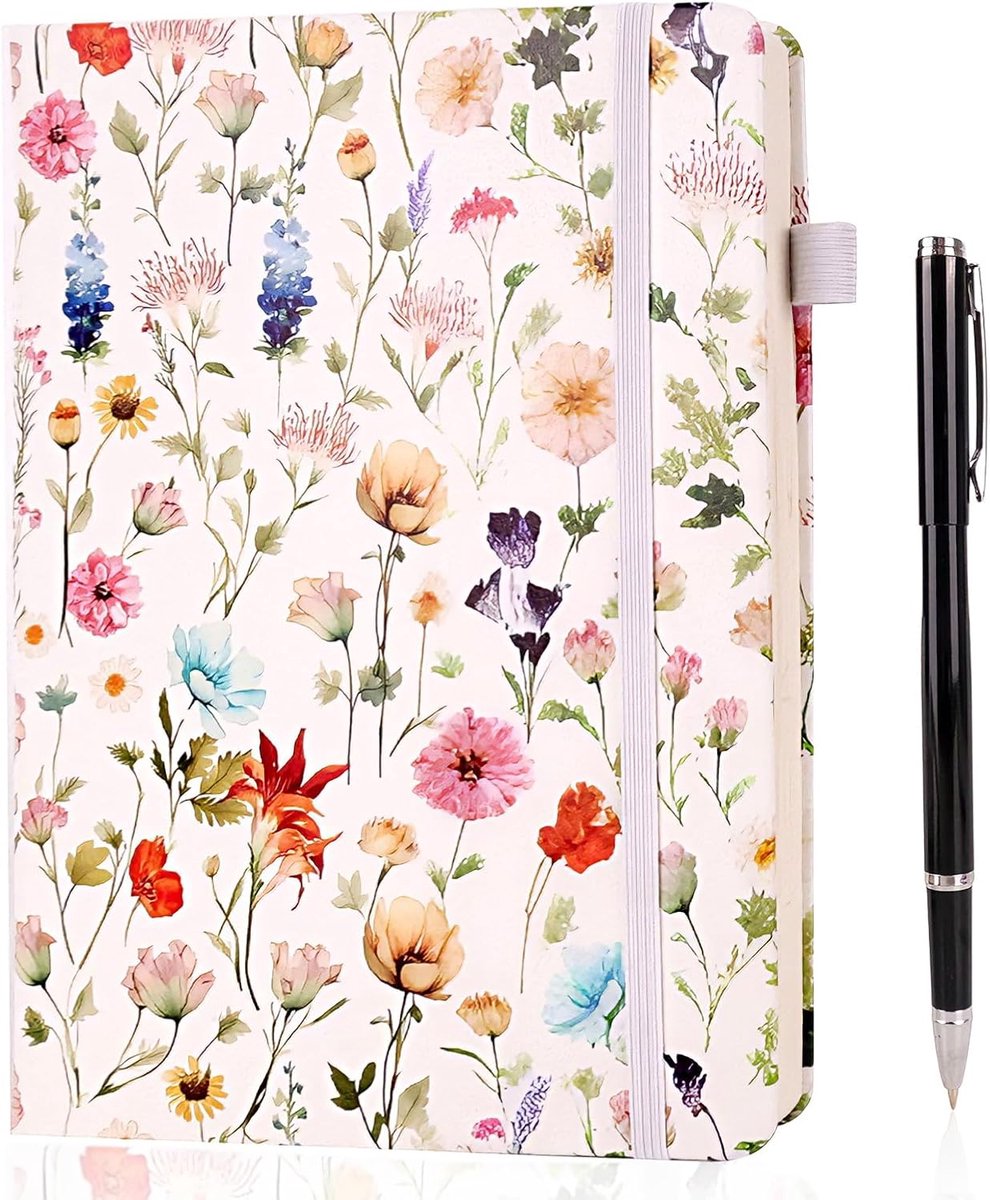 A5 notitieboek met pen - hardcover floral - 240 pagina's - ideaal voor school en kantoor - ShopVlot