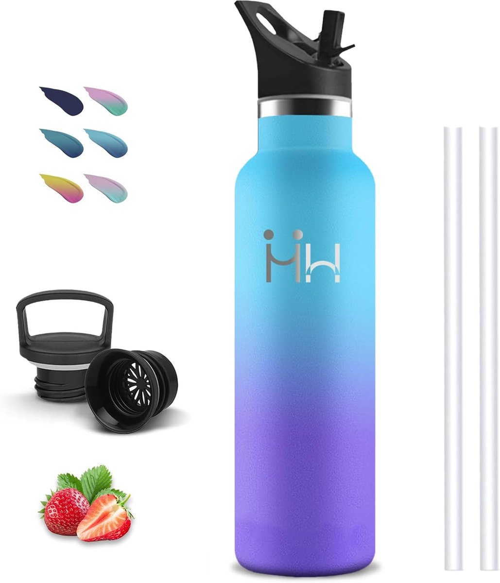 Thermosfles 1 liter - BPA-vrij - Lekvrij roestvrij staal - Houdt dranken tot 24 uur koud - ShopVlot