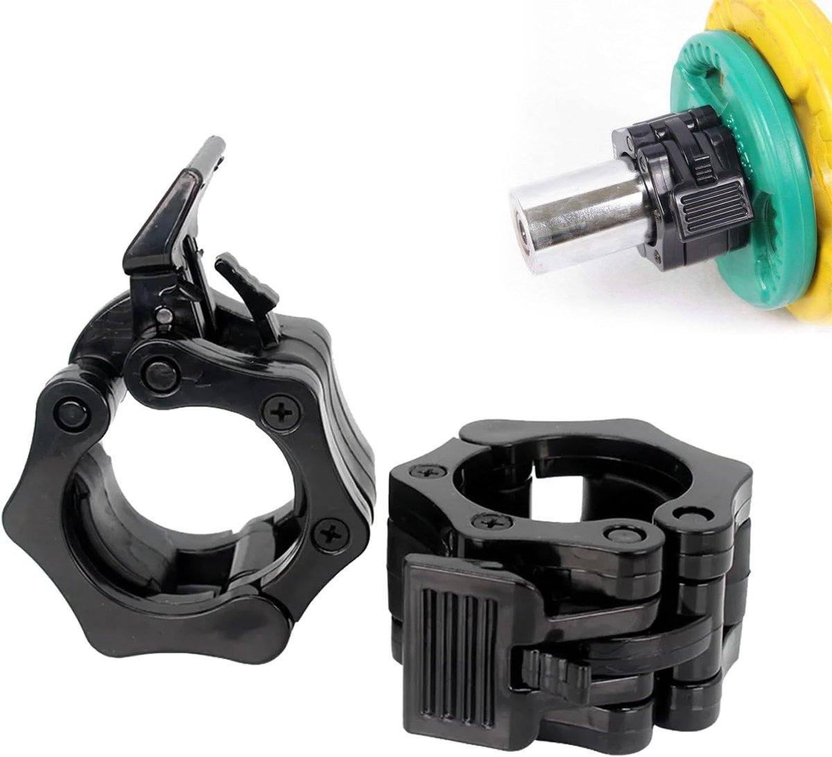 Dumbbell clamps 50 mm - zwart - snelkoppeling - voor veilige training - ShopVlot