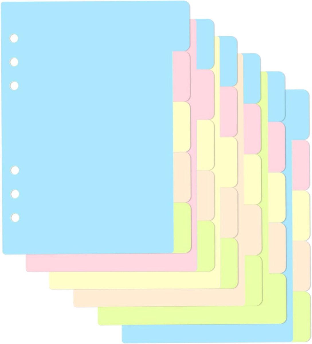 A5 Tabs - 30 Vellen/6 Sets - Gekleurde Scheidingsstroken - Perfect voor Organiseren - ShopVlot