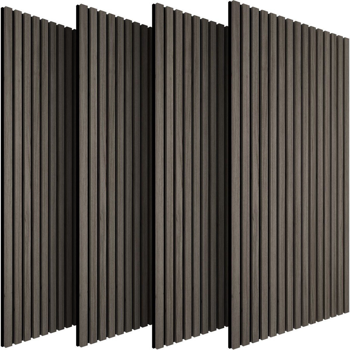 tectake® Akoestische Panelen - Set van 4 - Akoestisch Wandpaneel - 50 x 110 cm - 1,1 cm dik - 2,2 m² - Wandpanelen - Aanpasbare Grootte - Lattenwand - MDF en Houtfineer - Geluidsisolatie - Stijlvolle Wanddecoratie - Eenvoudige Montage - Eiken Grijs