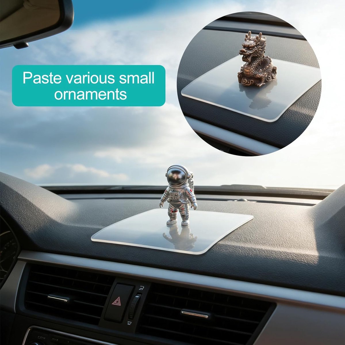 SnelShoppen - 12 Stuks Non-slip Mat voor Auto Dashboard, 8cm Rond en 8 x 8cm Vierkante Plak Pads voor Ornamenten, Zonnebrillen en Telefoons, Sterke He