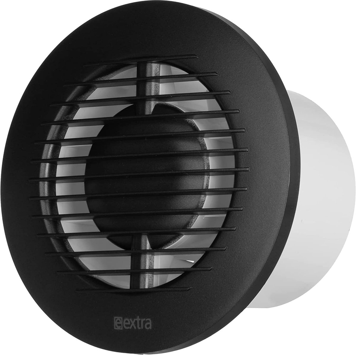 SnelShoppen - Badkamer ventilator met kogellagers, diameter 100 mm, antraciet, stil, modern ontwerp, eenvoudige bediening, voor wand- of plafondmontag