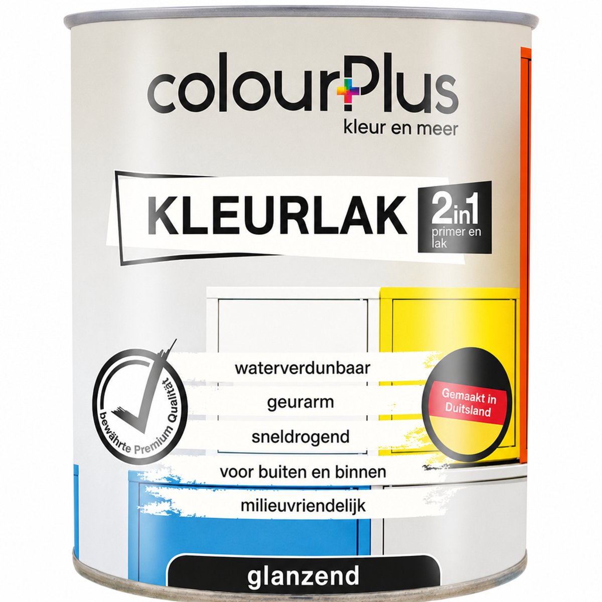 ColourPlus Lakverf - Dekkende Verf - Acrylverf - 2-in-1 - Weerbestendig - Glans - Vuurrood - 750ml