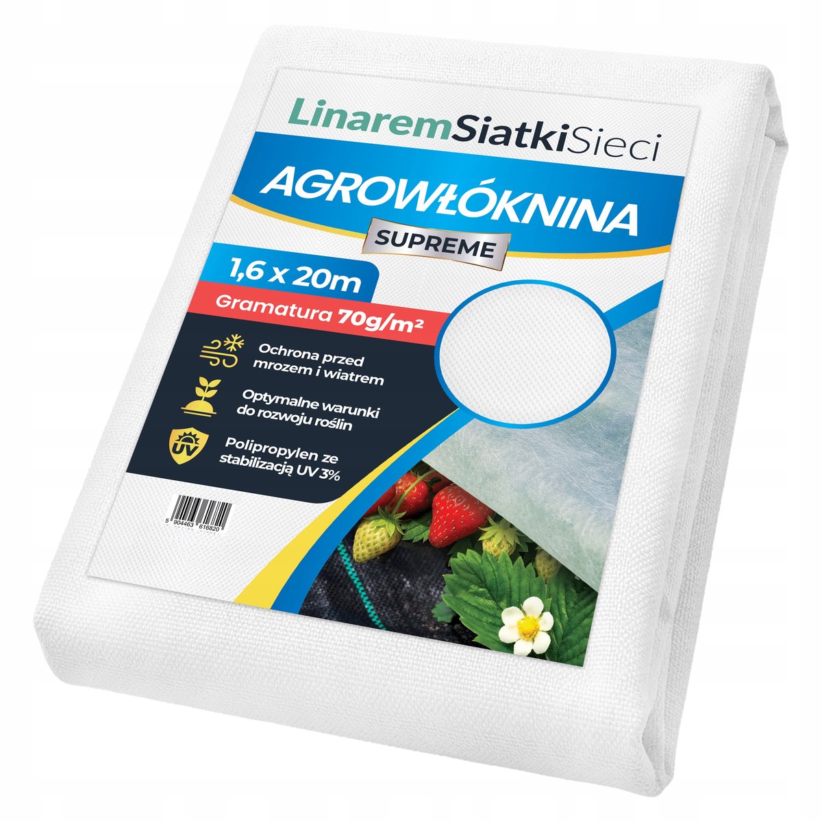 Merkloze Agrowol, 1,6x20m, 70g/m², UV-bestendig, winterhard
