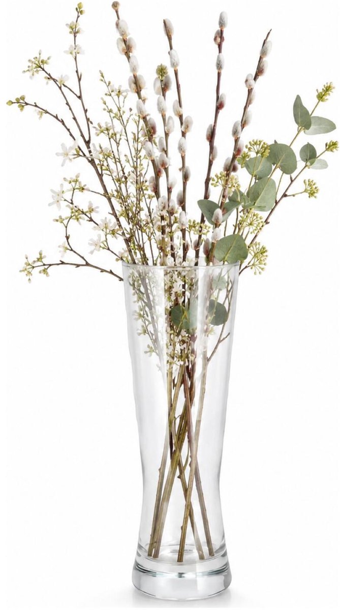 DK Design Bloemenvaas - cilindervormig - 8 x 25 cm - transparant glas - bloemenvaas