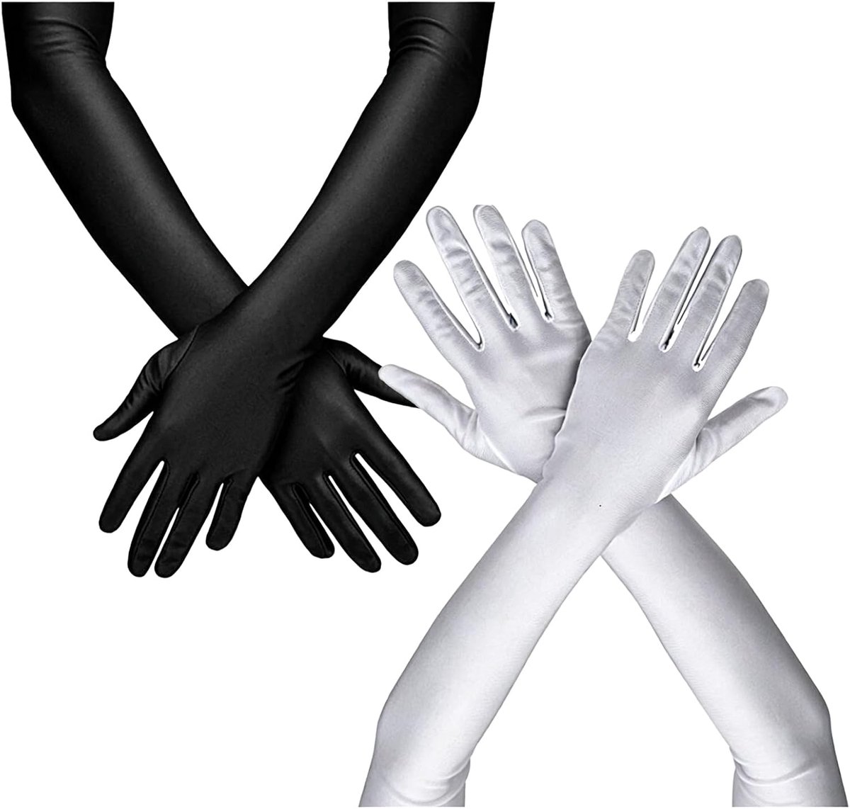 Lange avond handschoenen elleboog lengte - kostuum 1920 stijl - fancy dress voor avondfeest - ShopVlot