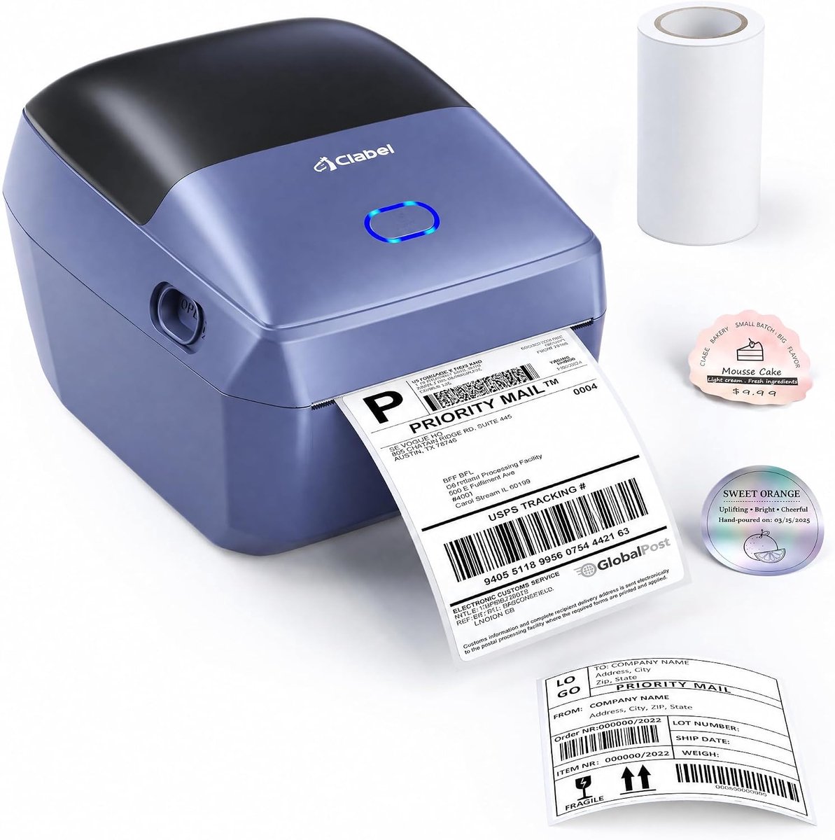 Bluetooth labelprinter - 4 x 6 thermische printer - eenvoudig te verbinden - ideaal voor verzending - ShopVlot