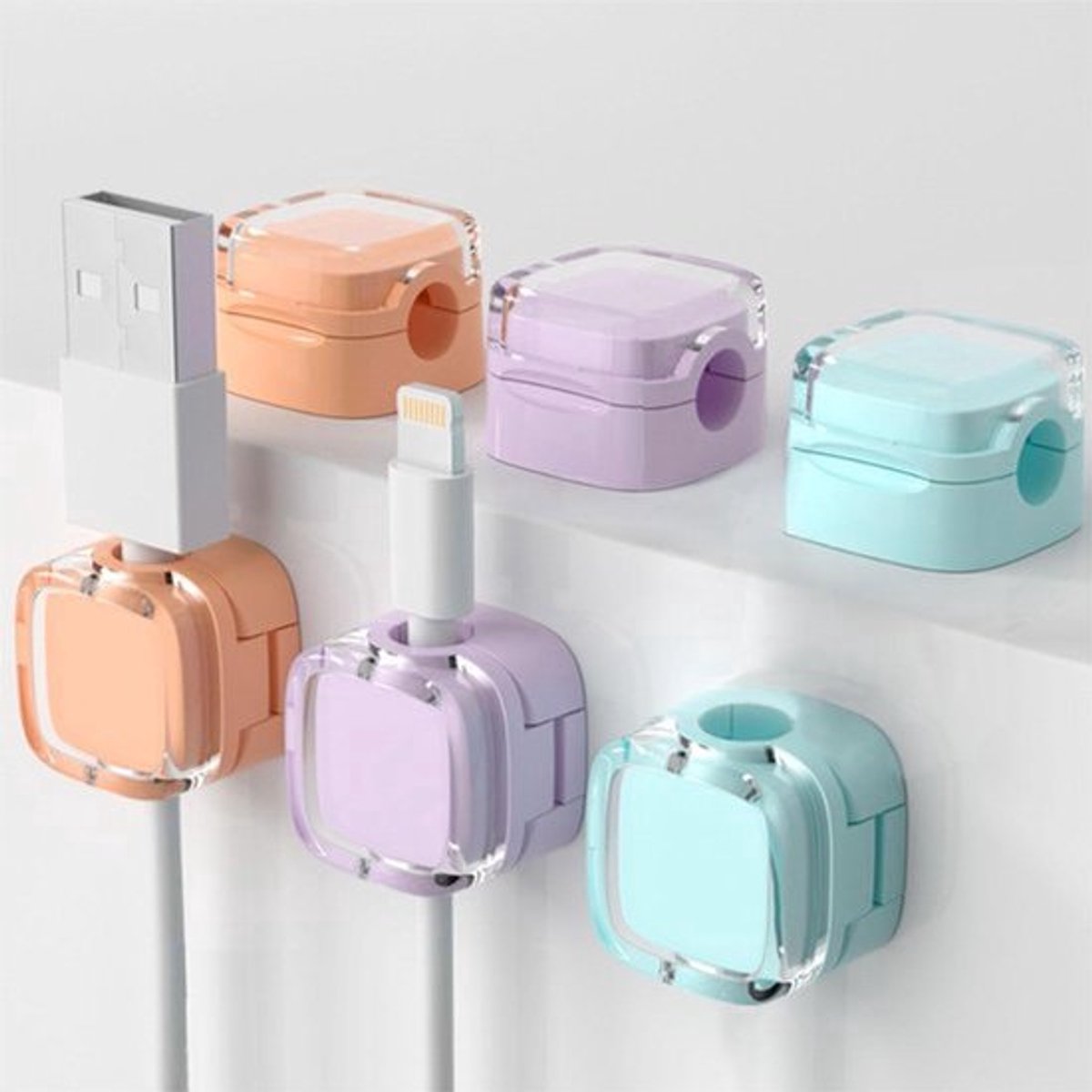 6 Stuks Gekleurde Data Kabel Organiser Clips Magnetische Data Kabel Organiser Verborgen Data Kabel Organiser Voor Kantoor Bedtafel Keuken