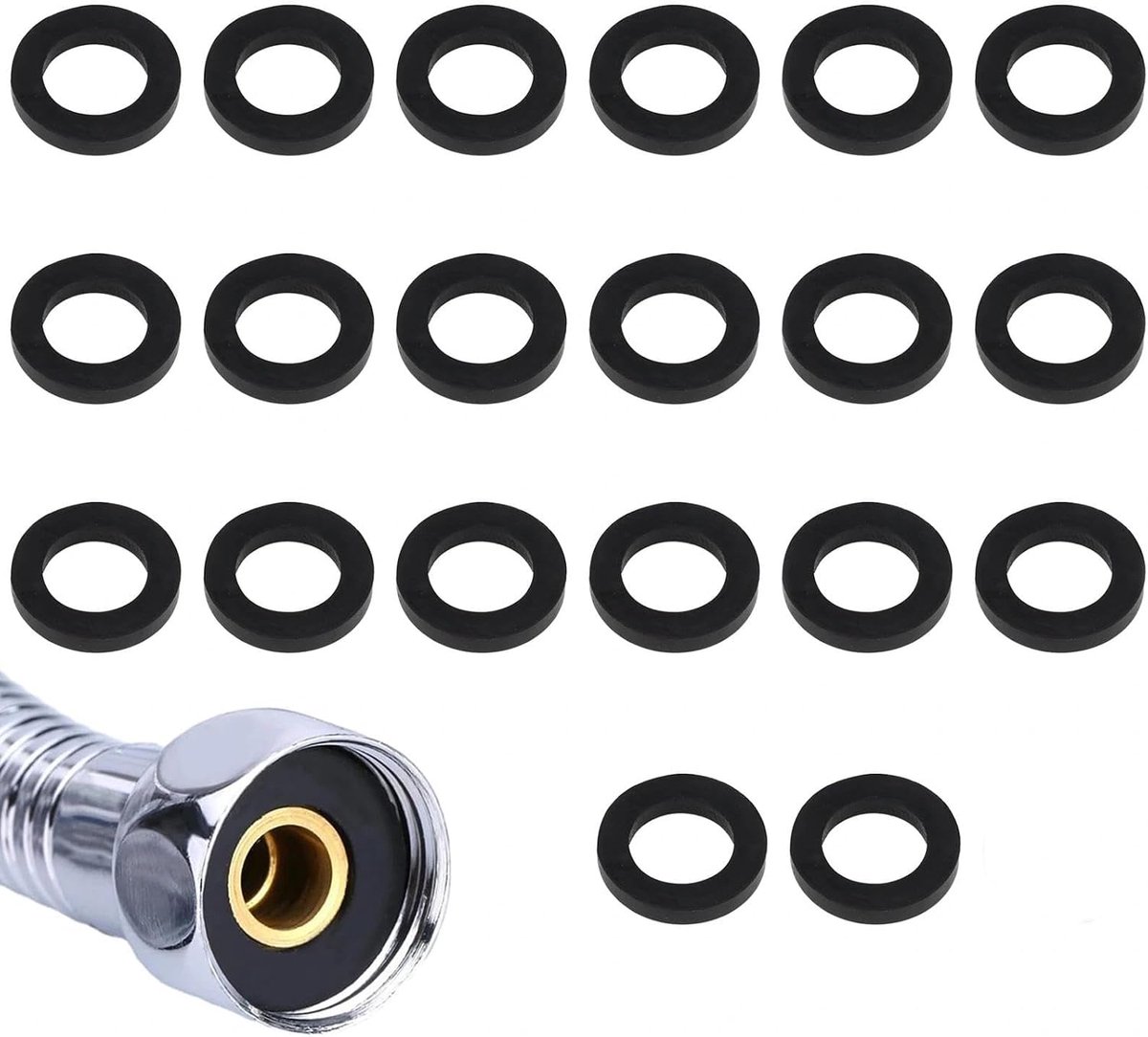20 stuks O-Rings Dichtring Set, Rubber Slaang Onderschijven, Brauseschlauch Aansluiting Vlak Onderschijven, Douche Brausekop Wasserkranen Slangen Brauseschlauch