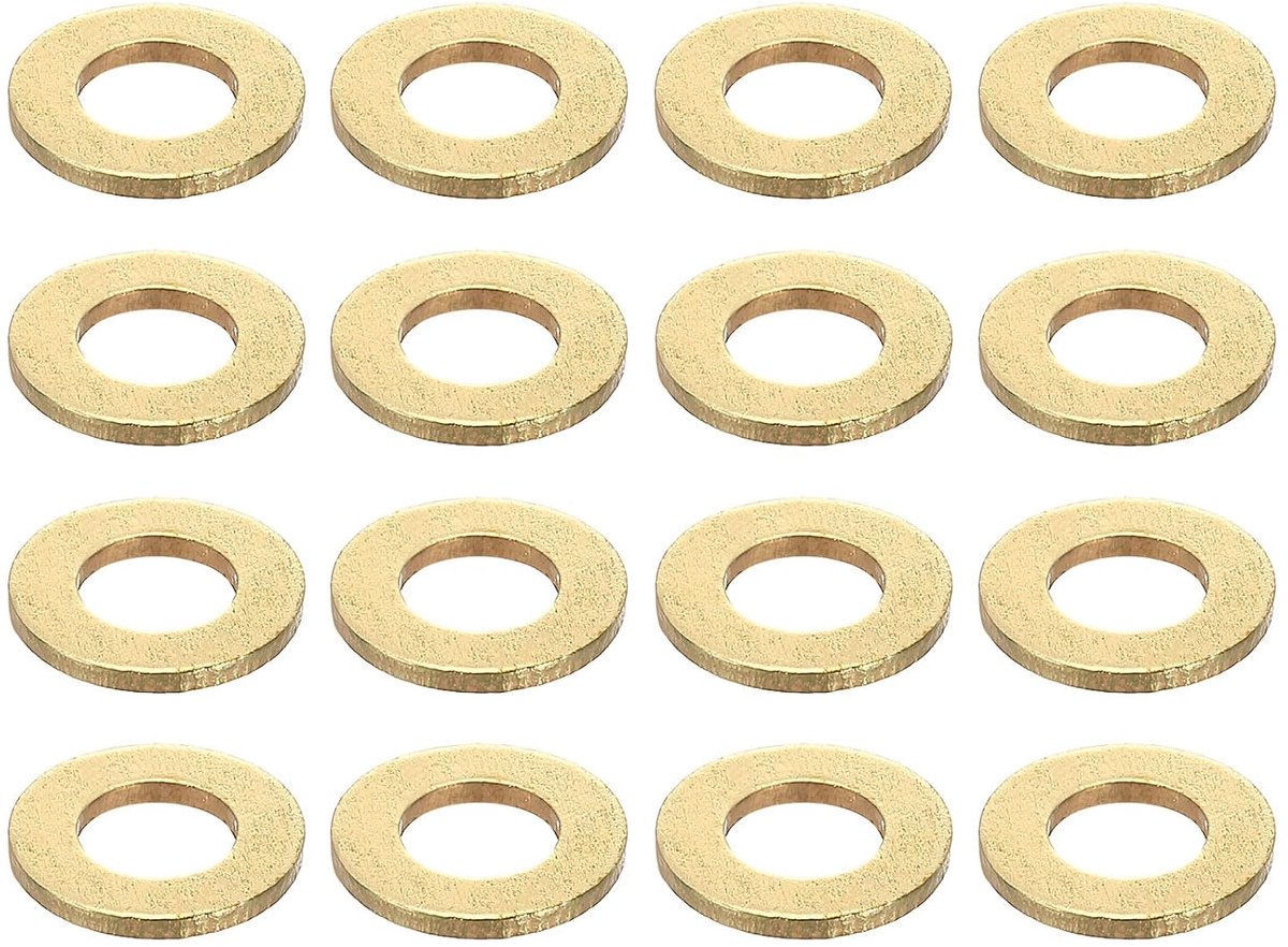 Platte afdichtingen, M4 x 8 x 0,8 mm messing sluitringen, afdichtringen voor schroeven, bouten, machinereparatie, buitenbouw