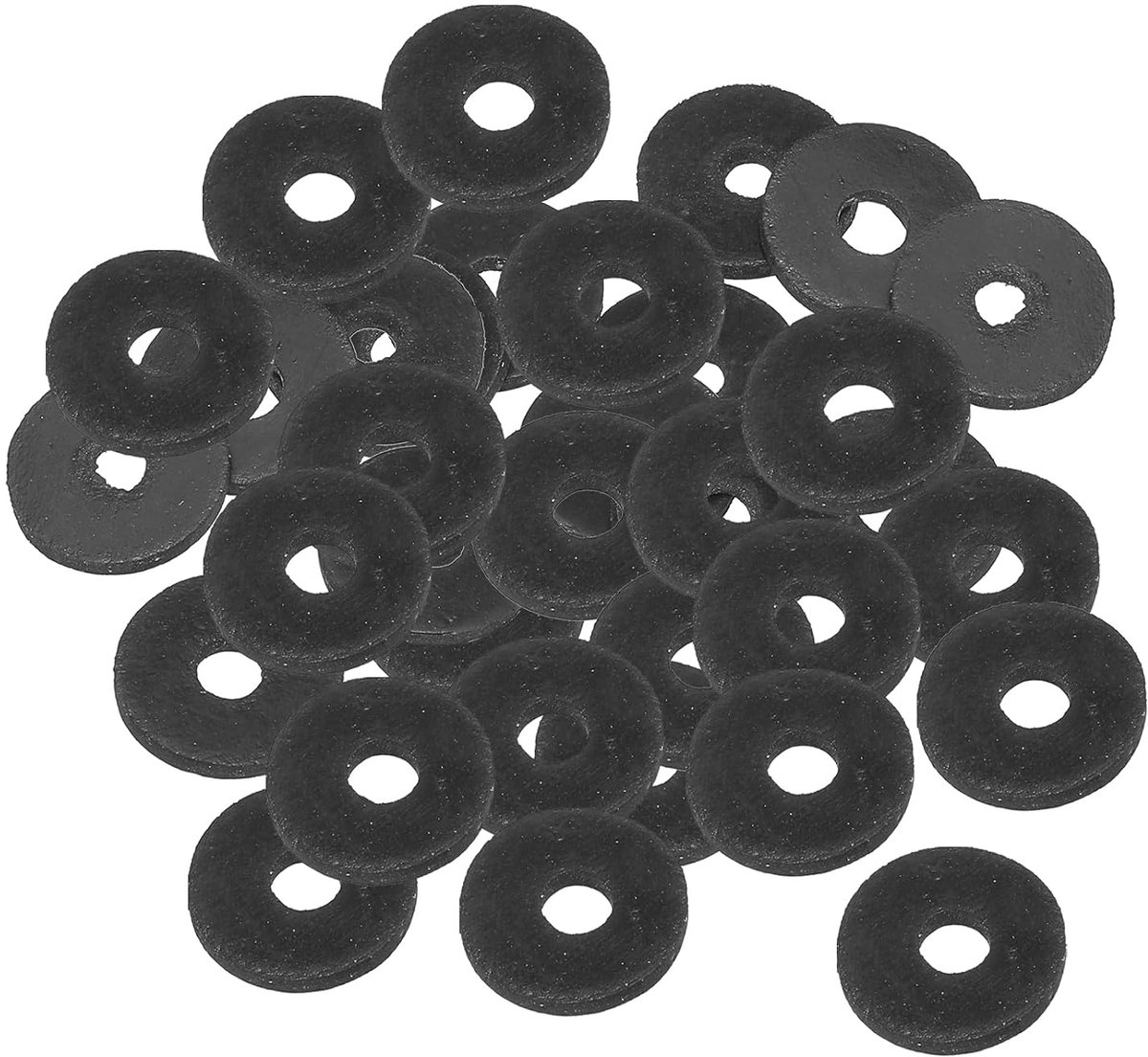 M5 Rubberen sluitringen, rubberen afdichting, rond, 40 stuks, 5 mm ID, 18 mm OD, 2 mm dik, platte sluitringen, set, afdichtingsrubber voor kraanbuis, bevestigingsschroef, zwart