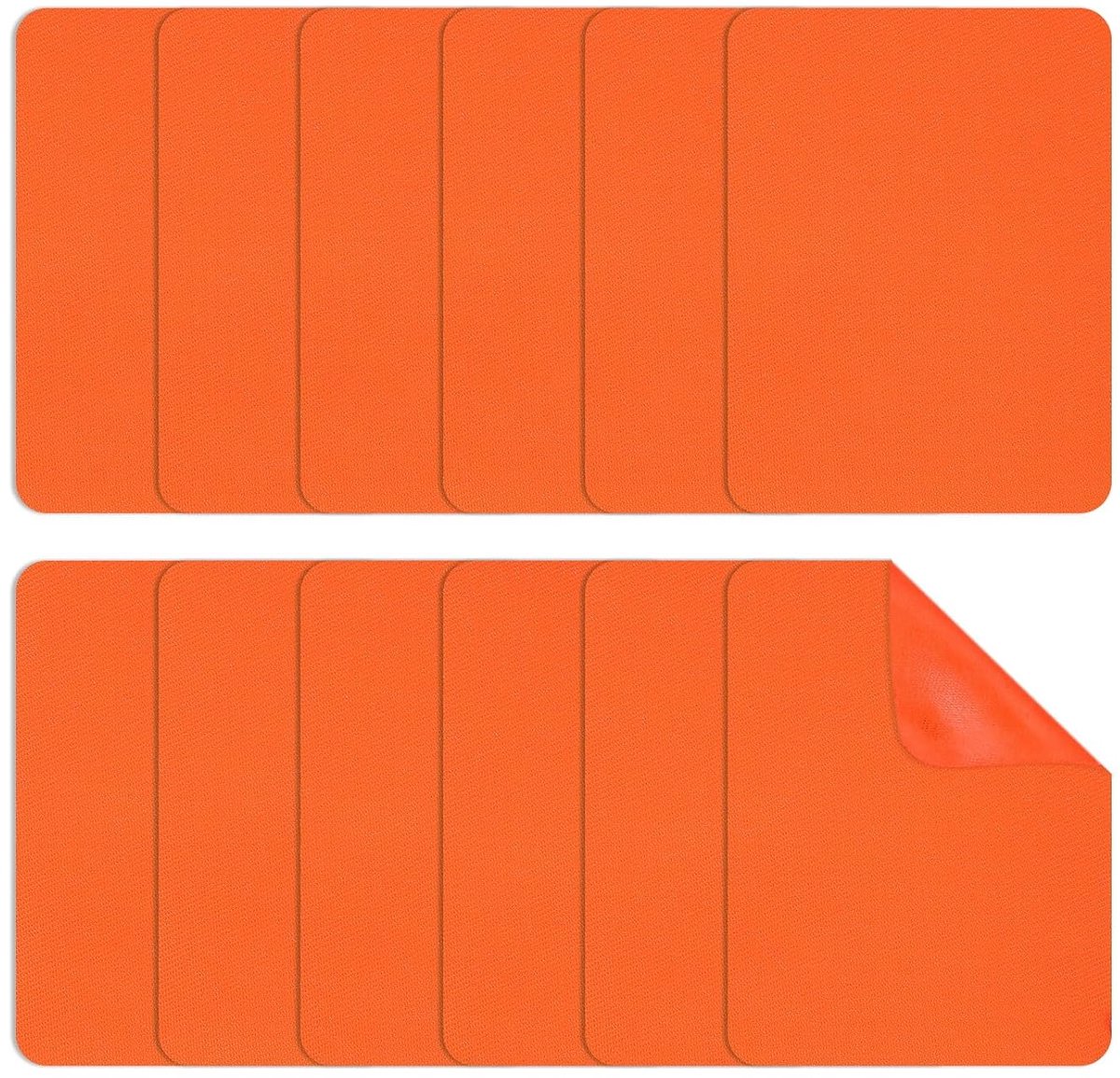 Opstrijkbare patches 95 x 125 mm, 12 stuks stoffen reparatiepleisters, katoenen strijkpatch voor kledingreparatie, decoratieset, oranje-rood
