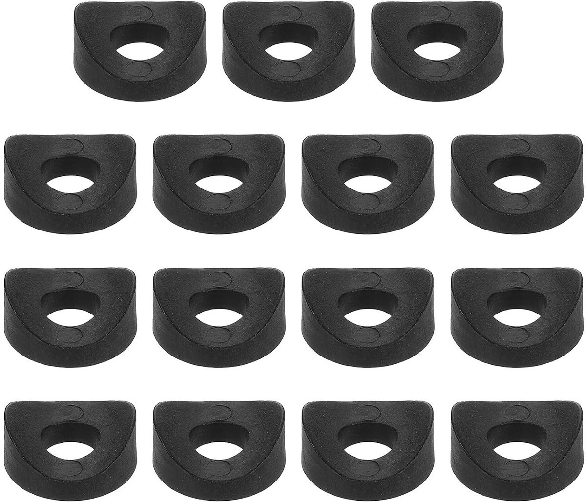 30 stuks kunststof ronde sluitringen, 6 mm x 16 mm x 3 mm zwart, PE concave sluitring, bevestigingselement voor ronde buisbevestiging