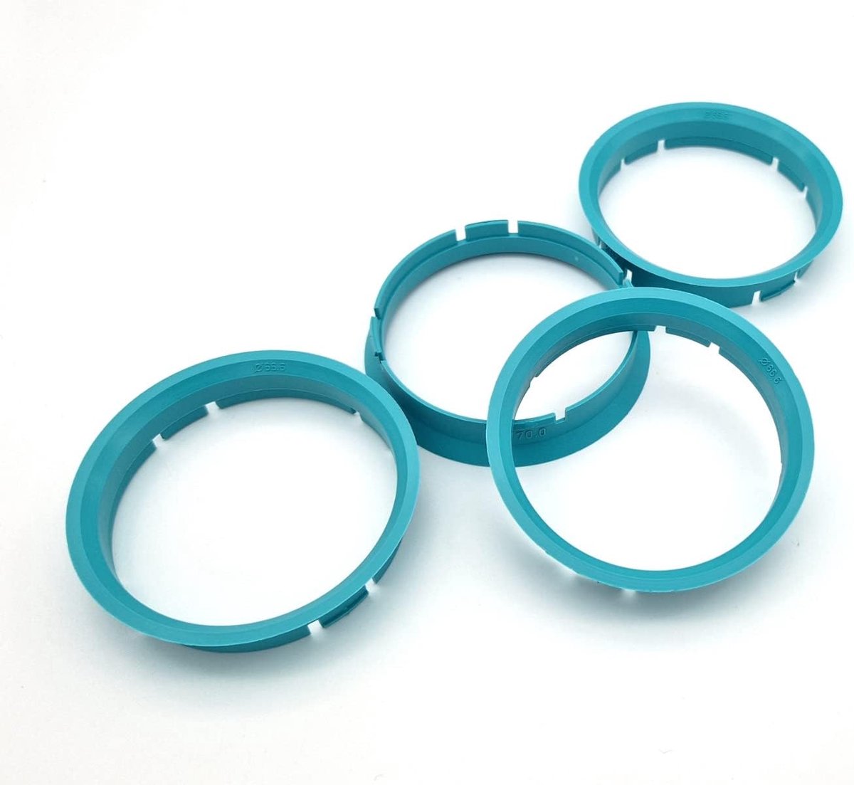 4X Centreerringen 70,0-66,6 I 70,0 op 66,6 Turquoise Centreerring
