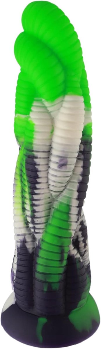 Dildo 24 cm - groene fantasie met KlicLok en zuignap - extra structuur - voor optimaal genot - SnelShoppen