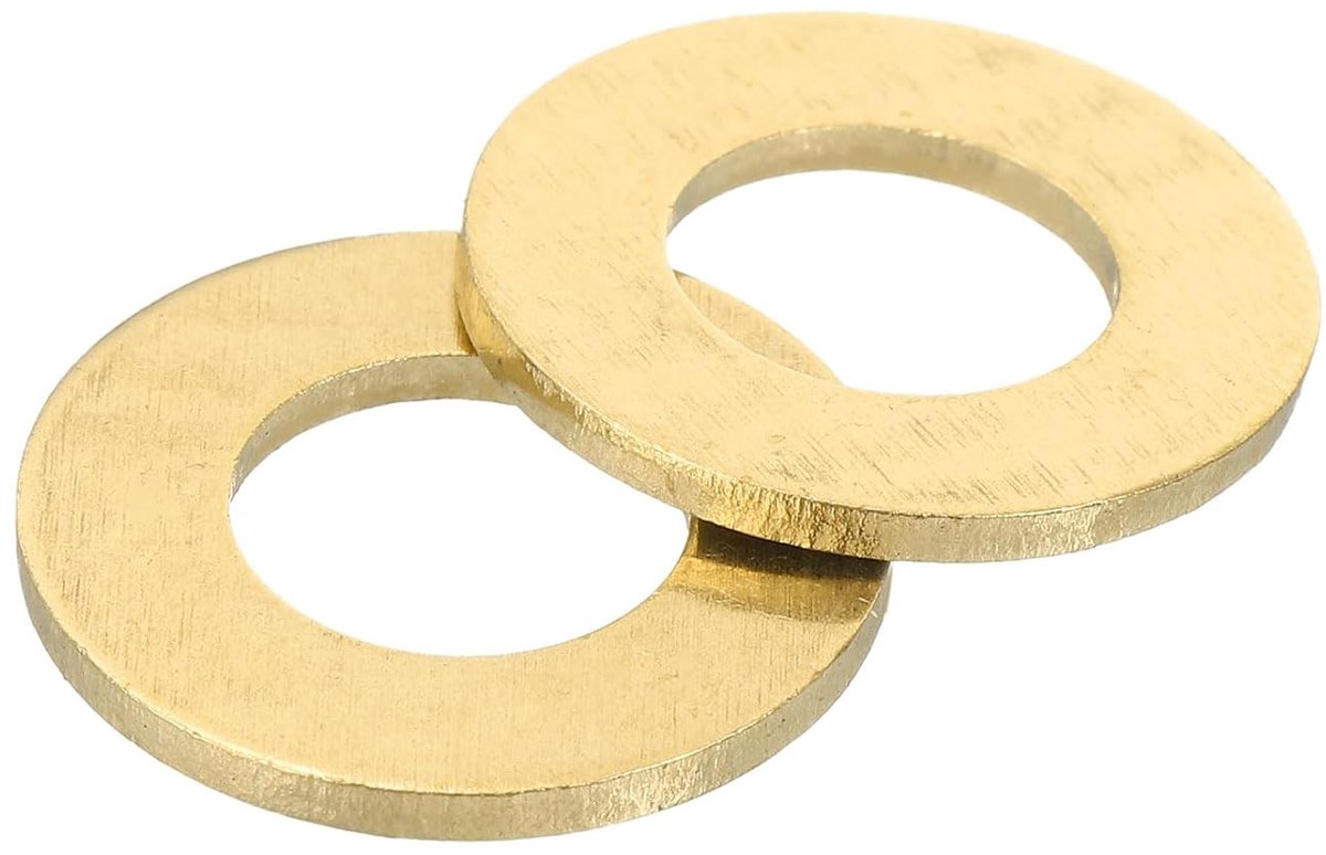 Platte sluitringen, 20 stuks platte afdichtingsringen van messing, 20 mm OD 1,5 mm dikke metalen ring voor schroeven en moeren