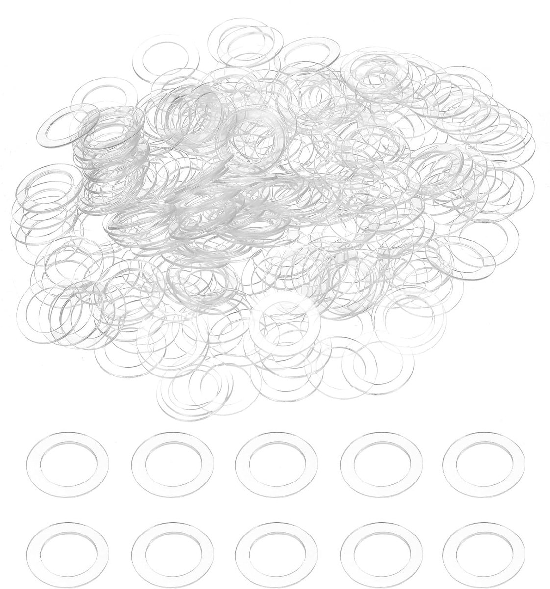 240 stuks M8 PVC platte afdichtingen 8 mm ID 12 mm OD 0,5 mm dik sluitringen afdichtingen kunststof afdichting afdichtring kraan sluitringen, transparant