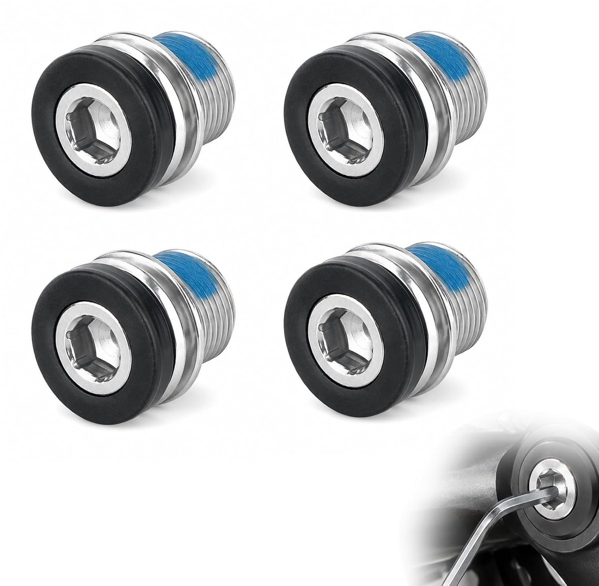 4 crankarmbouten met afdichtring, plateauschroeven voor fietsonderhoud, bouten voor ondersteun M15, compatibel met Bosch e-bike