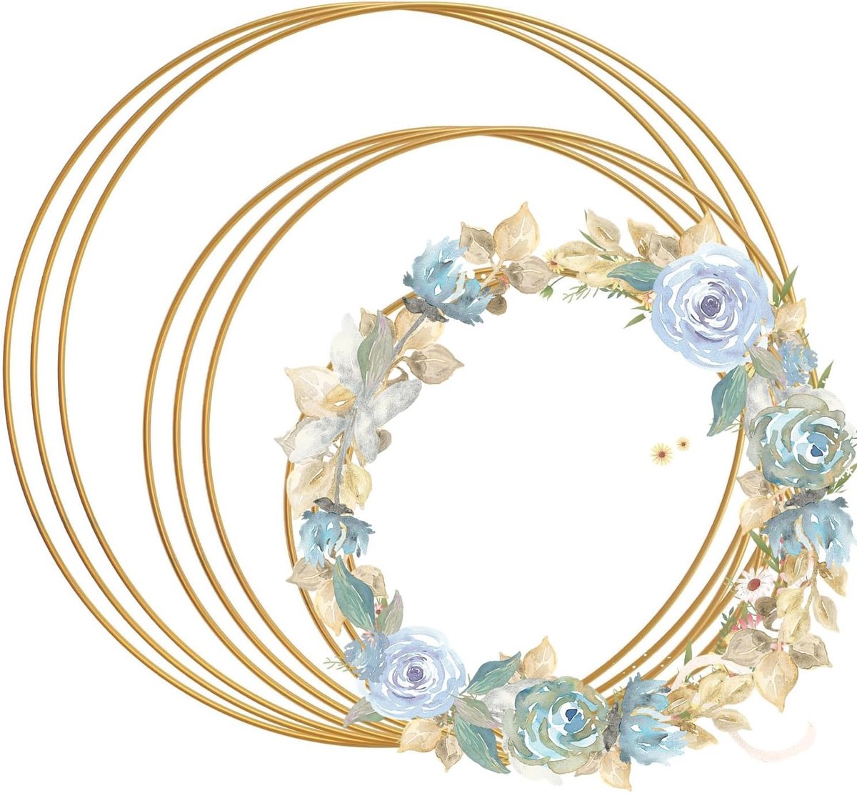 Ring, decoratieve ring draadringen om te knutselen, ideaal 3 maten, 20 cm, 25 cm, 30 cm, 20 cm, 25 cm, 30 cm, doe-het-zelf decoratie, kan herhaaldelijk worden gebruikt voor dromenvanger,