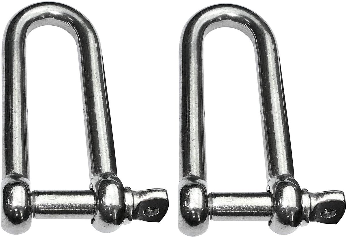 - Set van 2 - gesmede schakels lang zelfborgend - schroefdraad M8-3000 kg - roestvrij staal A4 - C49825