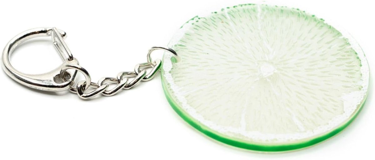 Limoenschijf sleutelhanger limoen fruit drank fruit schijf - handgemaakte modesieraden I hanger sleutelring sleutelring sleutelhanger sleutelhanger, groen, 50mm