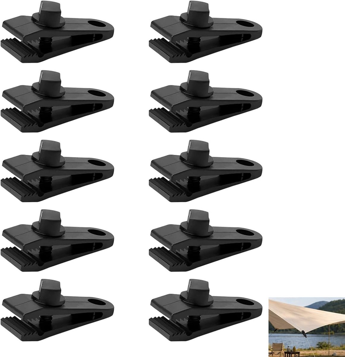 Planenspanner Tarp Clips 10 Stuks, Tentzeilen Clips Kunststof Zeilbevestiging Camping Tent Clip Tentklemmen Zeilhouder Verstelbare Bevestigingsclips Voor Zeilen Luifels Tent