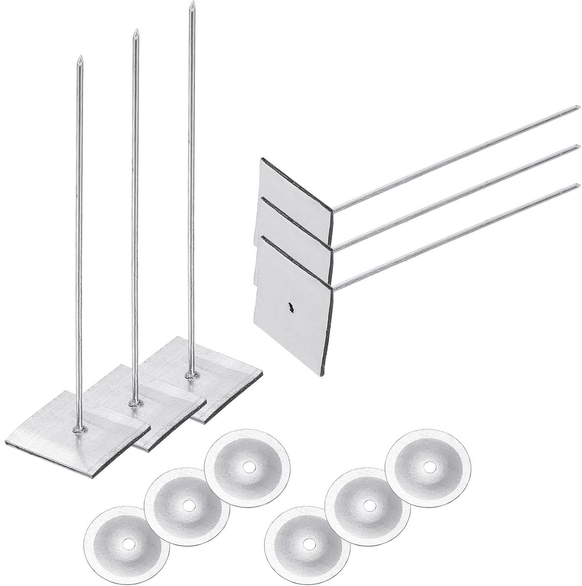 100 mm zelfklevende isolatiestiften, 100 sets 10,95 inch sluitringen, aluminium isolatiehaken, dop, ronde sluitringen voor schuimplaten muur vloer plafond