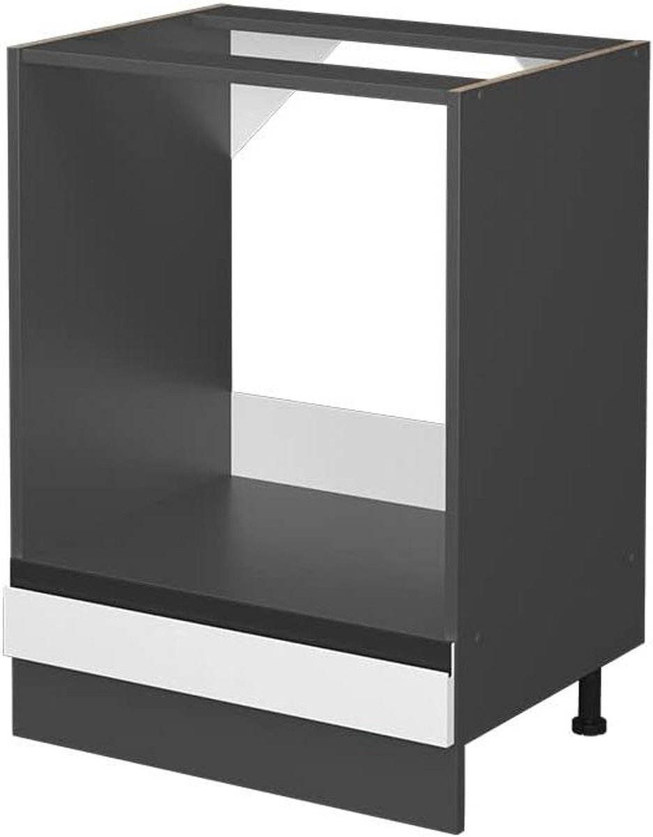 Ovenombouwkast - Keukenkast Inbouw - Keuken Inrichten - Greeploos J-Front - 60 cm Breed - Wit
