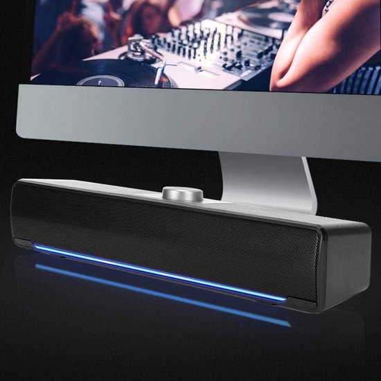 Mini Soundbar - Muziek Speaker - Desktop Audio - DSP Bass Technologie - Draadloos - Zwart van MINI — afbeelding 4