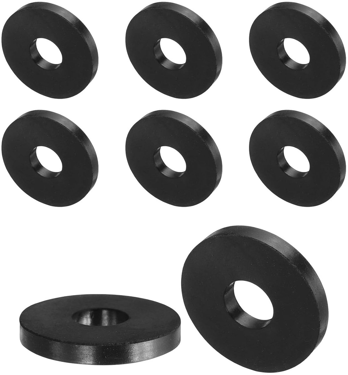 8 stuks afstandhouders van rubber, 40 mm buitendiameter, 12 mm binnendiameter, 5 mm hoog, rond, anti-vibratie, dikke rubberen ringen