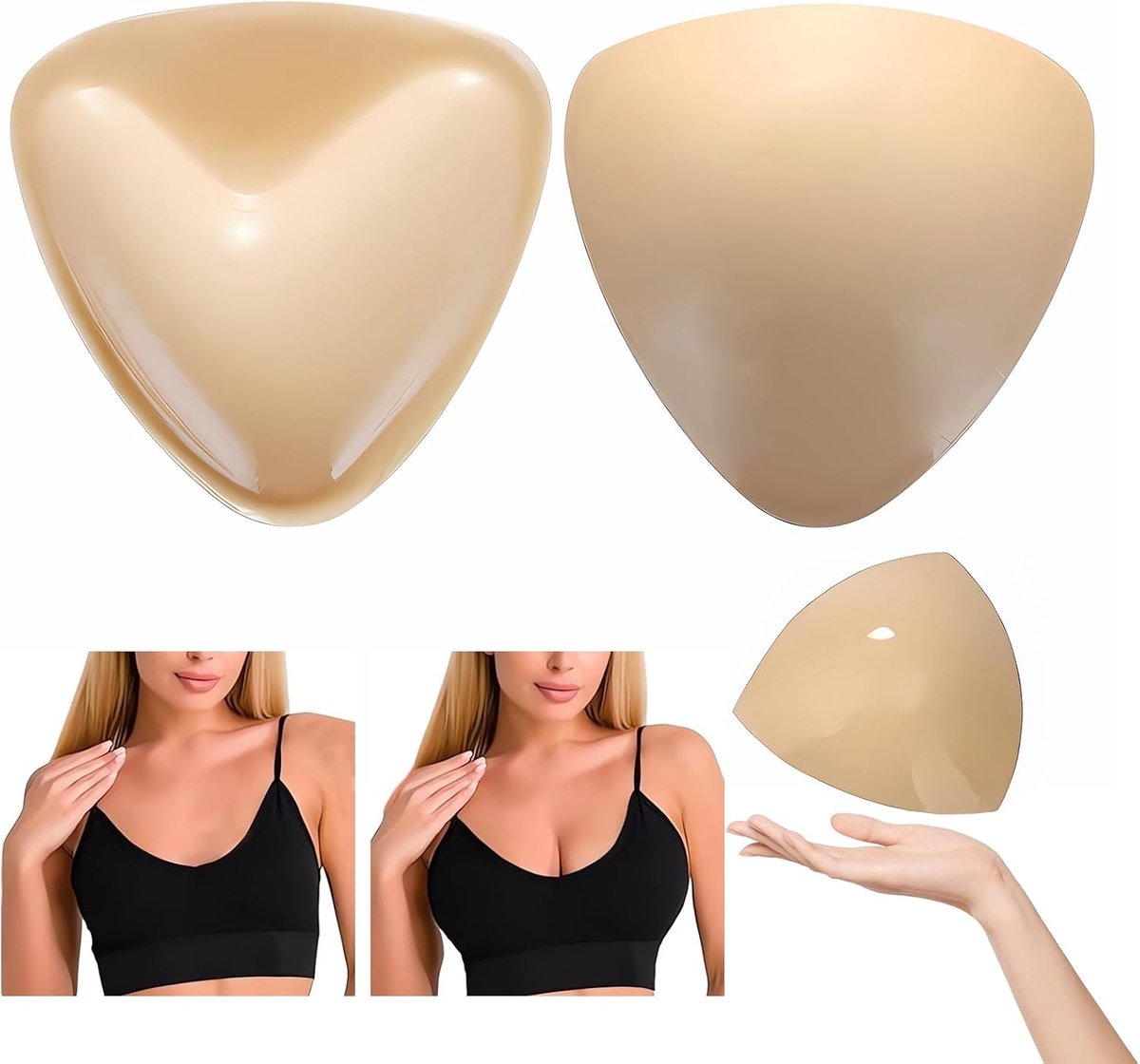 1 paar dubbelzijdige push-up pads voor beha, zelfklevende sticky beha push-up zonder bandjes, zelfklevende push-up beha-vullingen, zelfklevende tepelbedekking voor dames, bikini, bruiloft (B)
