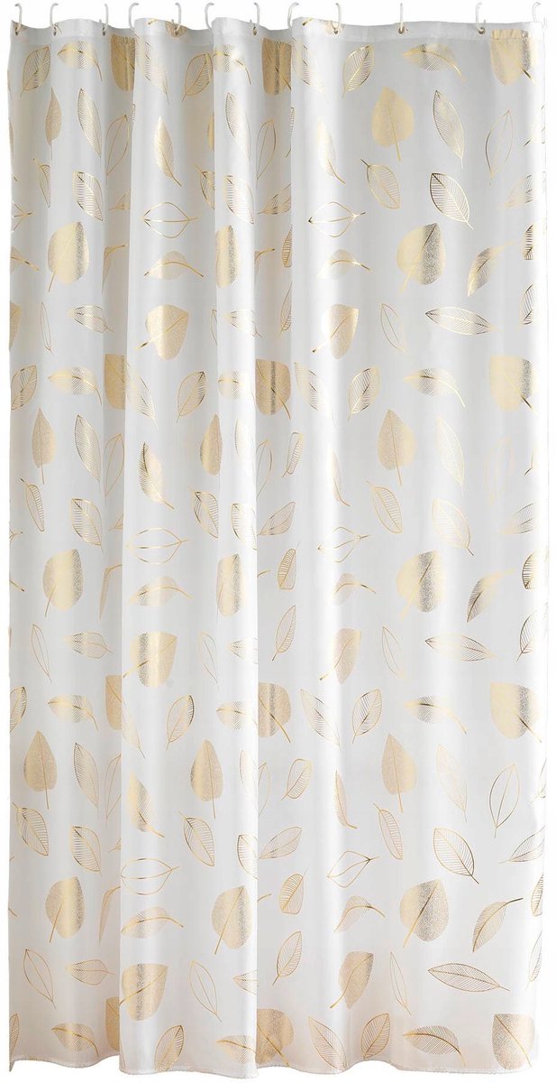 Douchegordijn Textiel 180x200 cm met Gouden Bladmotief