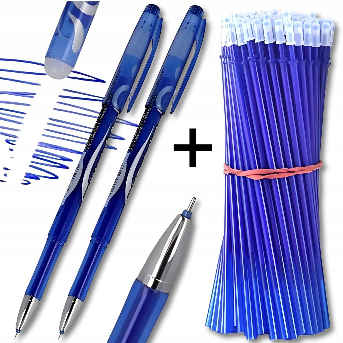 2x Uitwisbare Pen + 20x Blauwe Navulling - Perfect voor School & Kantoor