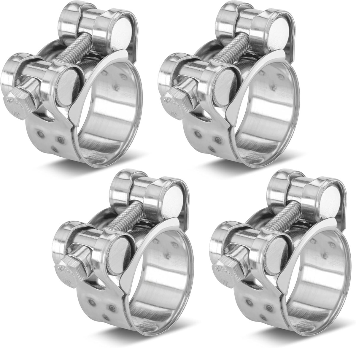 4 Stuks T-bout Slangklemmen Roestvast Staal Klembereik 26-28 mm, Breedte 18 mm, W4