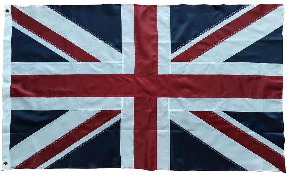 Jack Britse Vlag 3x5FT (90x150cm) - Genaaide Strepen, 210D Zware Polyester, Voor Binnen en Buiten, Verenigd Koninkrijk, Messing Ogen