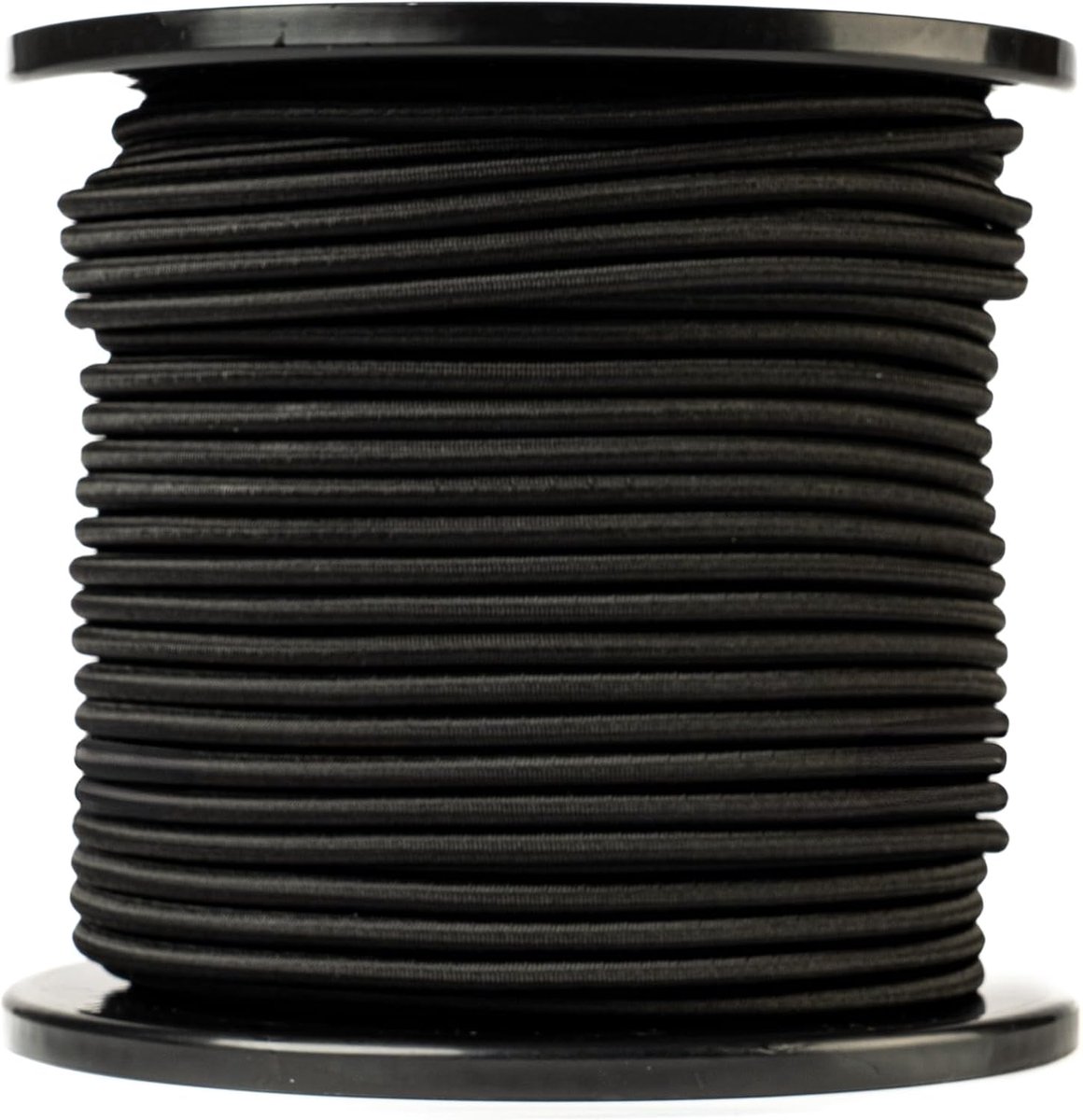 Elastisch rond touw (6mm, 100M, zwart) - Professionele kwaliteit - Weerbestendig en herbruikbaar - Breekkracht 80kg