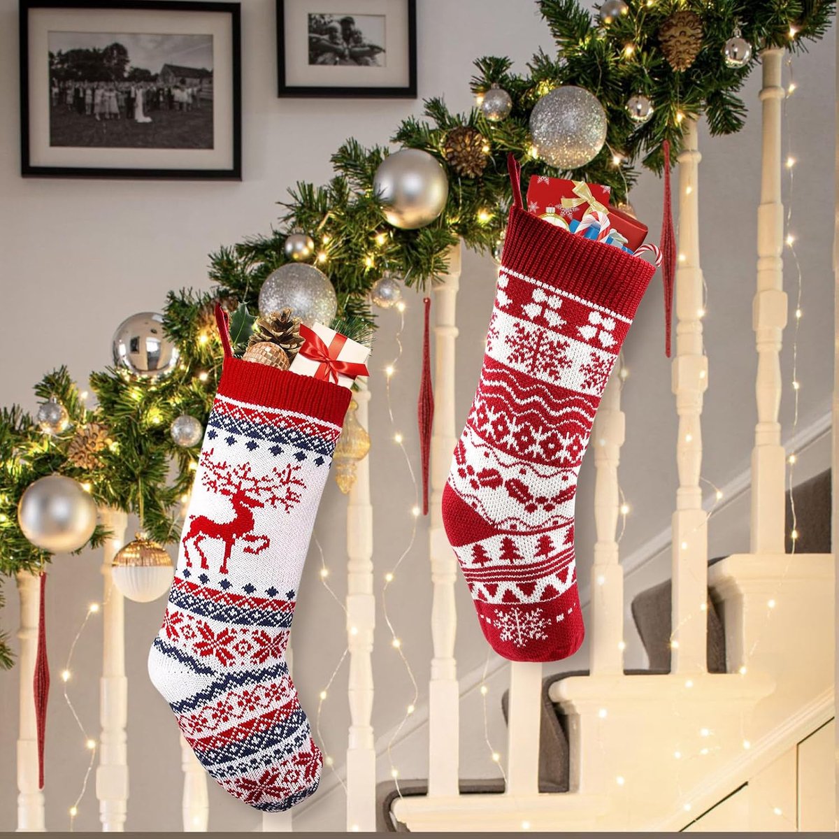 Kerstsokken om op te hangen, lege kerstkous, personaliseerbaar, kerstkous, snoep, kerstkous, om leeg te vullen, personaliseerbaar, open haard, kerstdecoratie