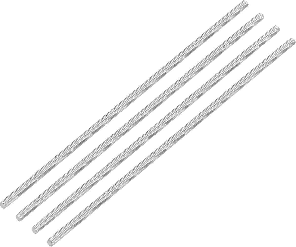 4 stuks draadstangen, M3 x 130 mm, roestvrij staal, 304 klinknagels, stang rechtse schroefdraad M3-0.5, voor montage van meubels en machines