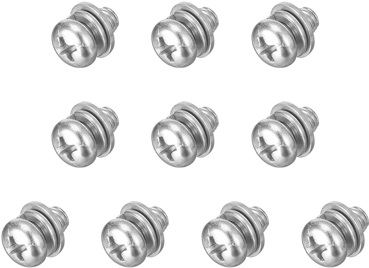 M5 x 8 mm 304 roestvrij staal Phillips Pan Head machineschroeven bouten gecombineerd met veerring en sluitringen 10 stuks