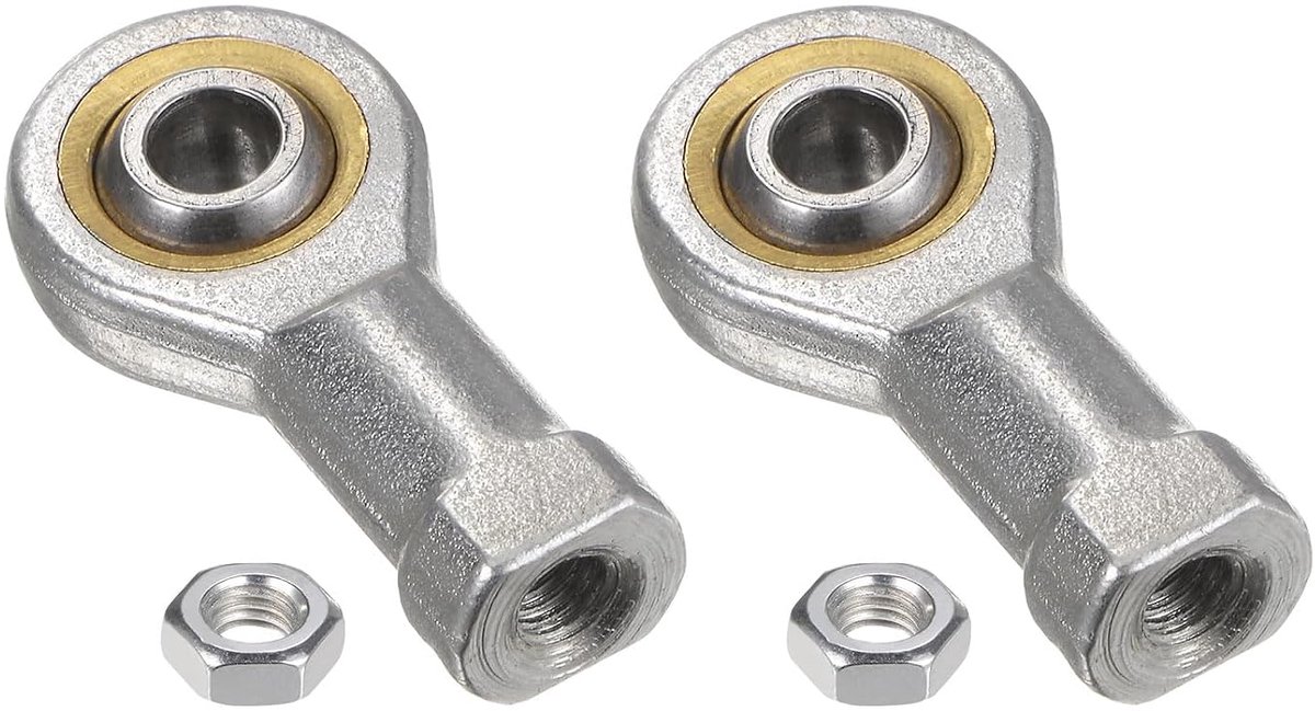 2 stuks SI5T/K 5 mm scharnierende koplager M5 x 0,8 binnendraad rechts, gietijzeren scharnierende kopgewrichten met borgmoer